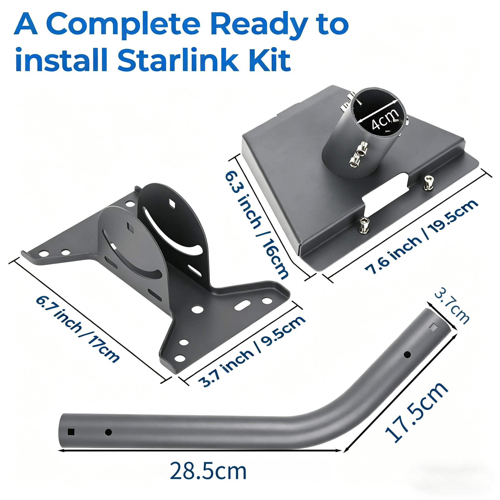 Starlink Gen 3 Mount,46cm Wall Mount/Roof Mount Compatible with V3 Starlink Standard Dish,Adjustable Mounting Kit
