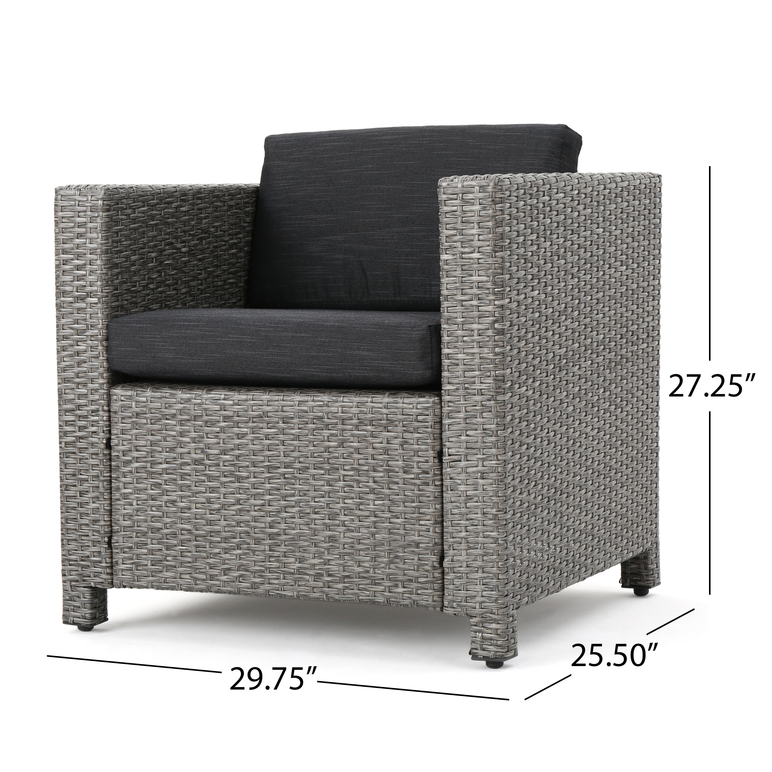 4-Piece Patio Wicker Sofa Set – Loveseat + 2 Club Chairs + Table – All-Weather, Water-Resistant Outdoor Furniture