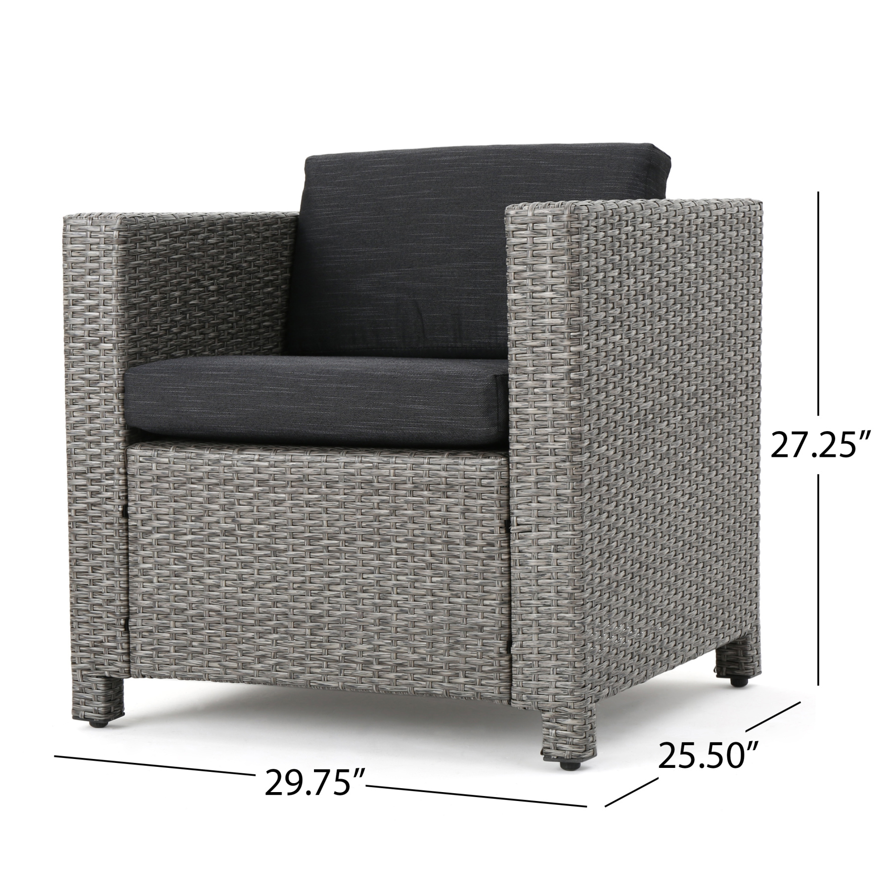 4-Piece Patio Wicker Sofa Set – Loveseat + 2 Club Chairs + Table – All-Weather, Water-Resistant Outdoor Furniture