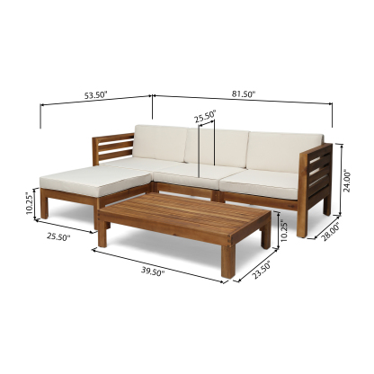 Cambridge L Shape Sofa Set, Beige
