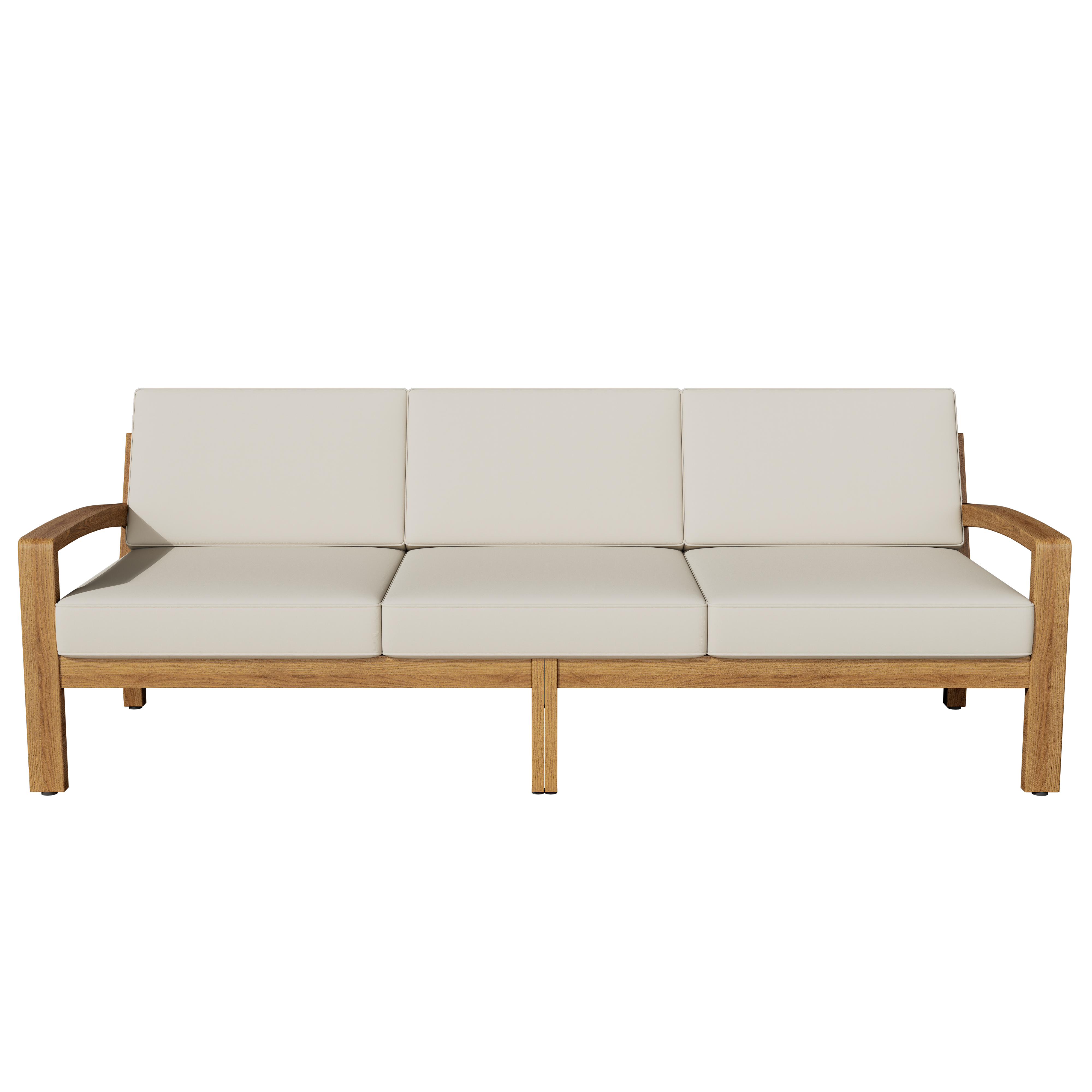 L Shape Outdoor Sectional Sofa Set – 3-Piece Acacia Wood Modular Patio Furniture with Ottoman & Coffee Table, Left/Right Armrest + Armless Segment, Water-Resistant Cushions, Slat Panel Backrest, Transitional Gray Finish