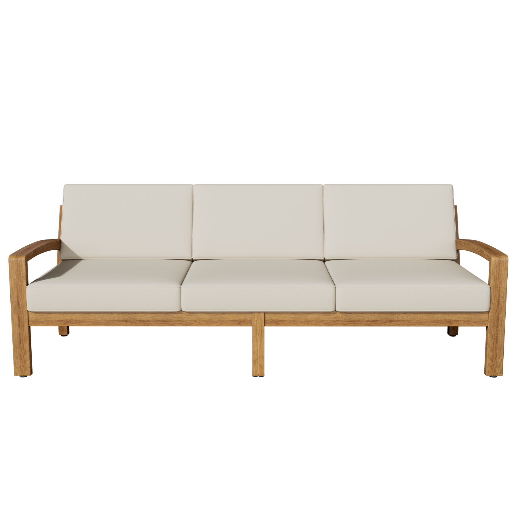 L Shape Outdoor Sectional Sofa Set – 3-Piece Acacia Wood Modular Patio Furniture with Ottoman & Coffee Table, Left/Right Armrest + Armless Segment, Water-Resistant Cushions, Slat Panel Backrest, Transitional Gray Finish
