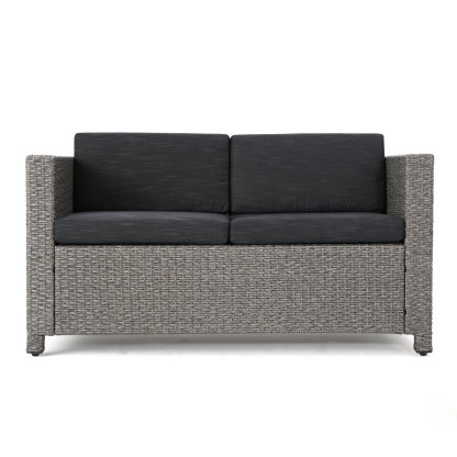 4-Piece Patio Wicker Sofa Set – Loveseat + 2 Club Chairs + Table – All-Weather, Water-Resistant Outdoor Furniture