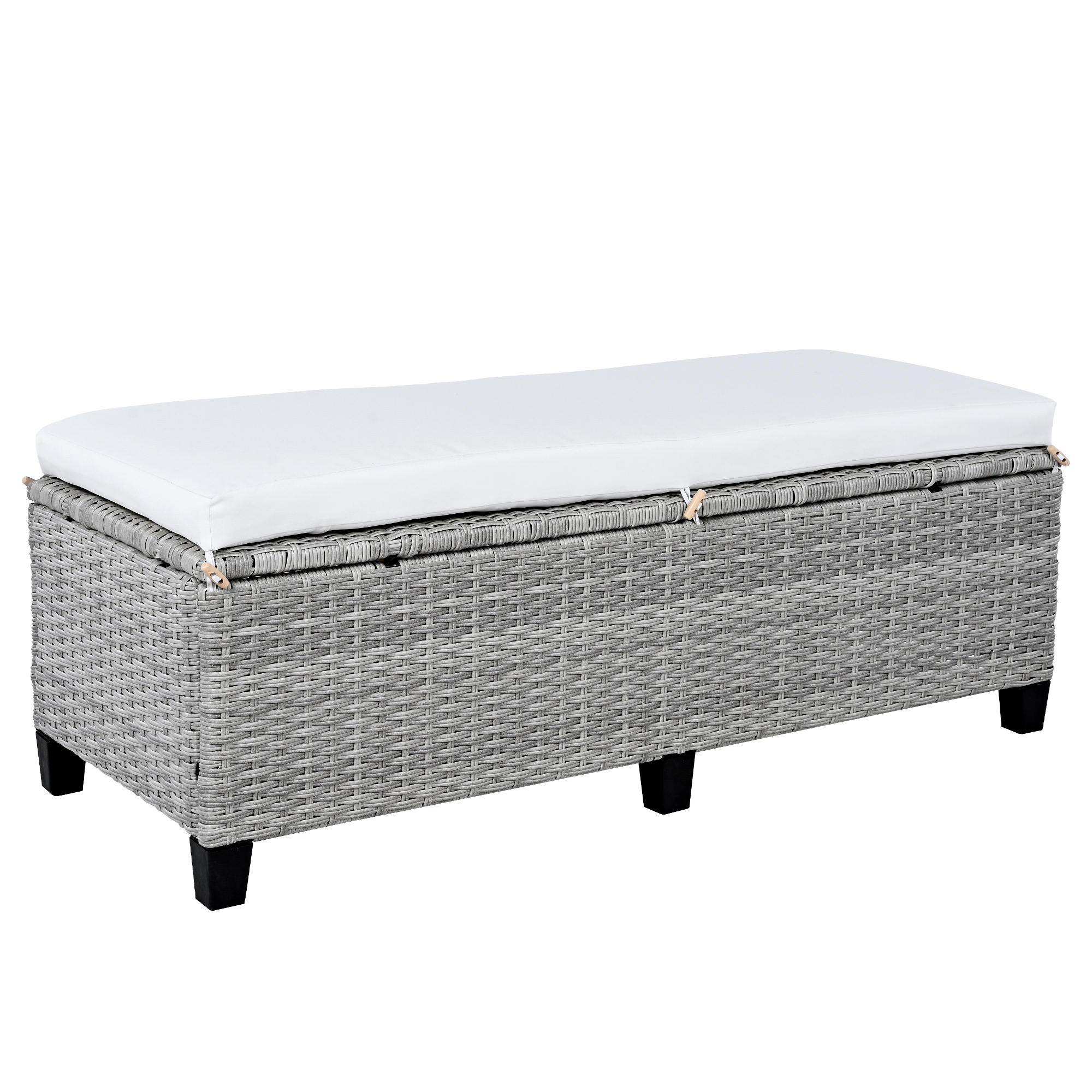 TOMAX 5-Piece Outdoor Patio Rattan Sofa Set, Sectional PE Wicker L-Shaped Garden Furniture Set with 2 Extendable Side Tables, Dining Table and Washable Covers for Backyard, Poolside, Indoor, White
