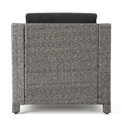 4-Piece Patio Wicker Sofa Set – Loveseat + 2 Club Chairs + Table – All-Weather, Water-Resistant Outdoor Furniture