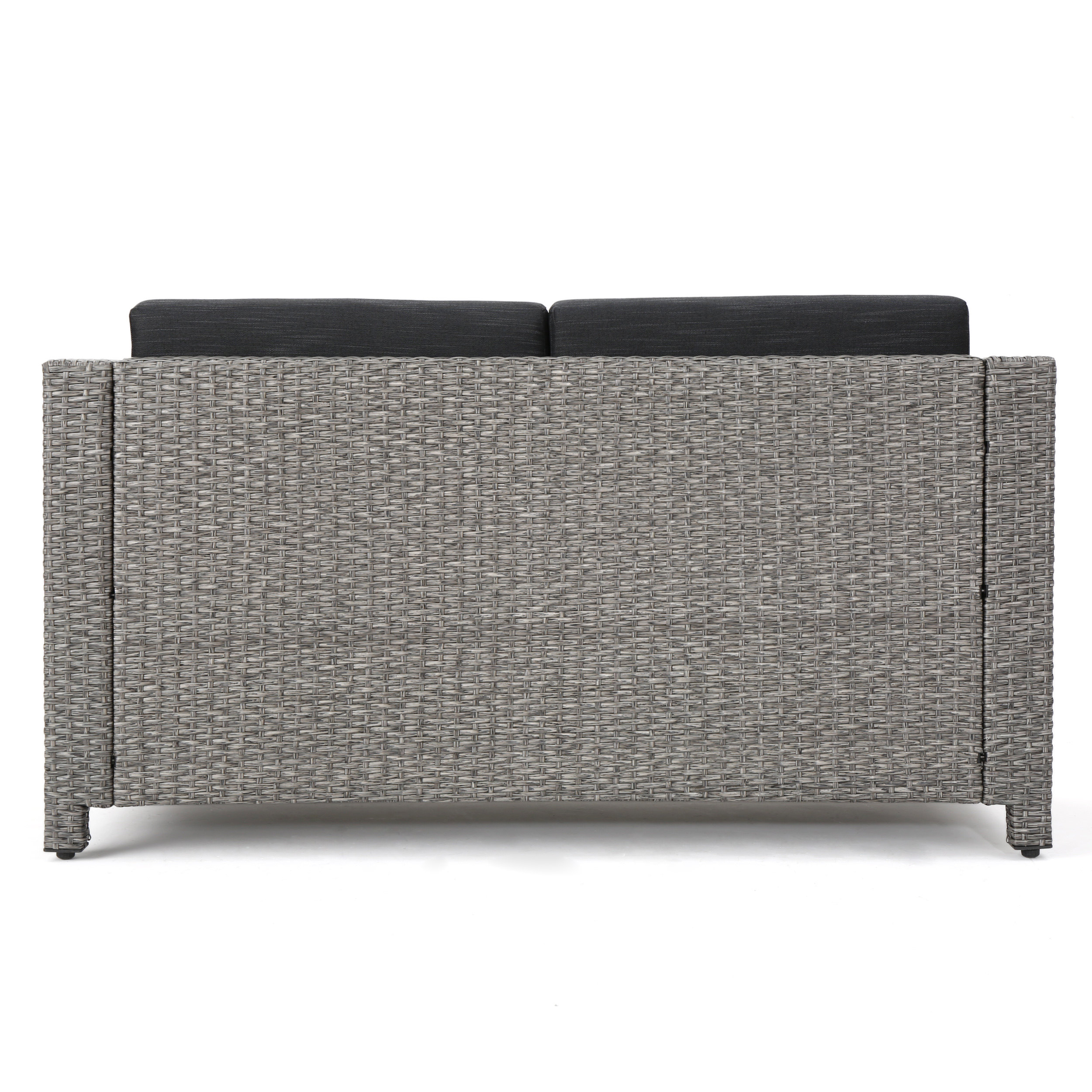 4-Piece Patio Wicker Sofa Set – Loveseat + 2 Club Chairs + Table – All-Weather, Water-Resistant Outdoor Furniture