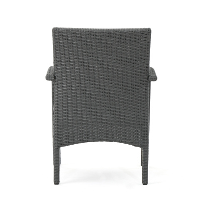 4-Piece Brown PE Rattan Wicker Chat Set All-Weather Outdoor Conversation Set with Heavy-Duty Rust-Resistant Iron Frame UV-Protected Fade-Resistant Waterproof Cushions Compact for Small Space Apartment Balcony or Patio