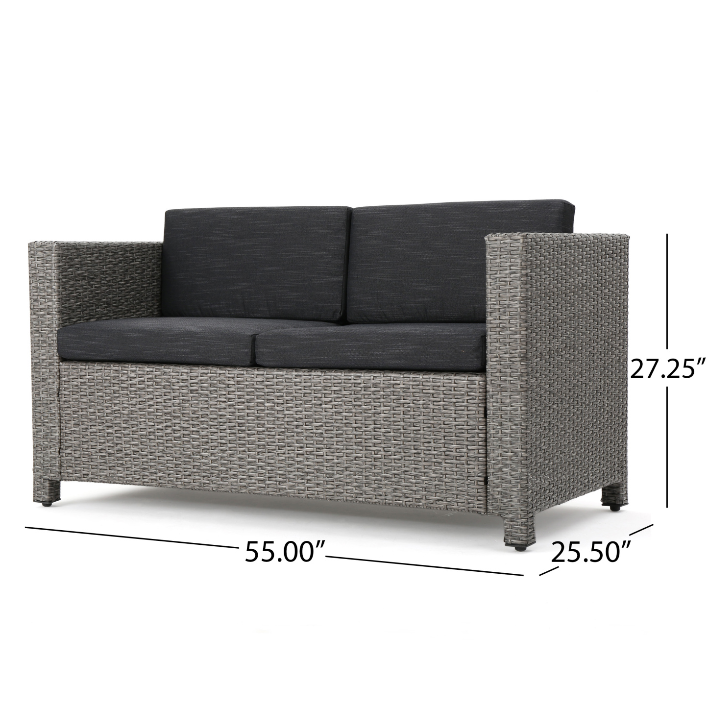 4-Piece Patio Wicker Sofa Set – Loveseat + 2 Club Chairs + Table – All-Weather, Water-Resistant Outdoor Furniture