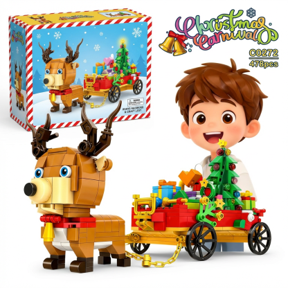 Christmas Building Sets, 478Pcs Christmas Reindeer, Tree, Gift Car Blocks Bricks Set for 6+ Kids Boys Girls Birthday Xmas Gifts