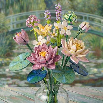 Flower Bouquet Building Blocks Set, Botanical Collection for Home Decor Accessories, DIY Unique Gift for Girls and Kids Aged 8+ (891 PCS)