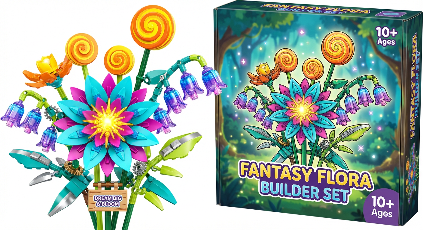 Flower Bouquet Bricks with LED lighting Kit, compatible with 10280 for Adults 856PCS