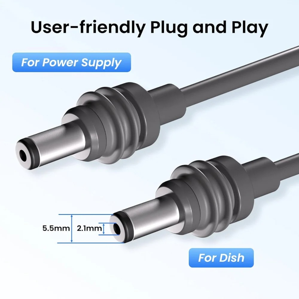 Starlink Mini 18AWG Heavy Duty DC Power Cord | Waterproof & Weather-Resistant Plug-and-Play Replacement Cable for Starlink Mini