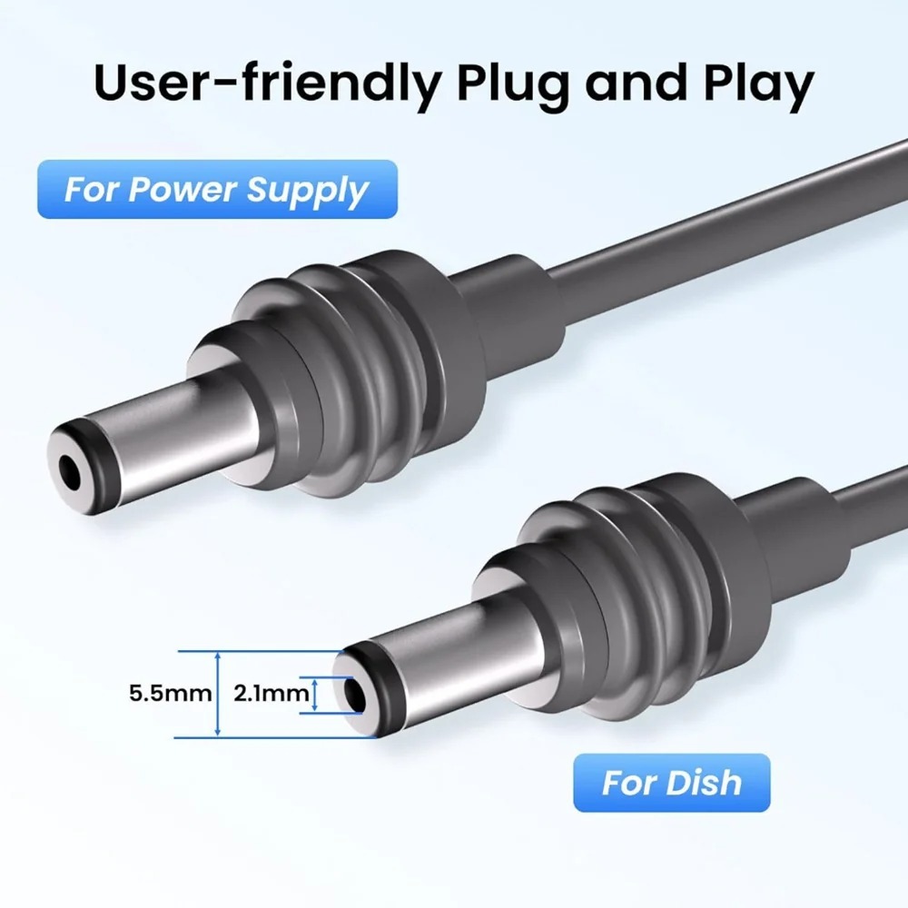 Starlink Mini 18AWG Heavy Duty DC Power Cord | Waterproof & Weather-Resistant Plug-and-Play Replacement Cable for Starlink Mini