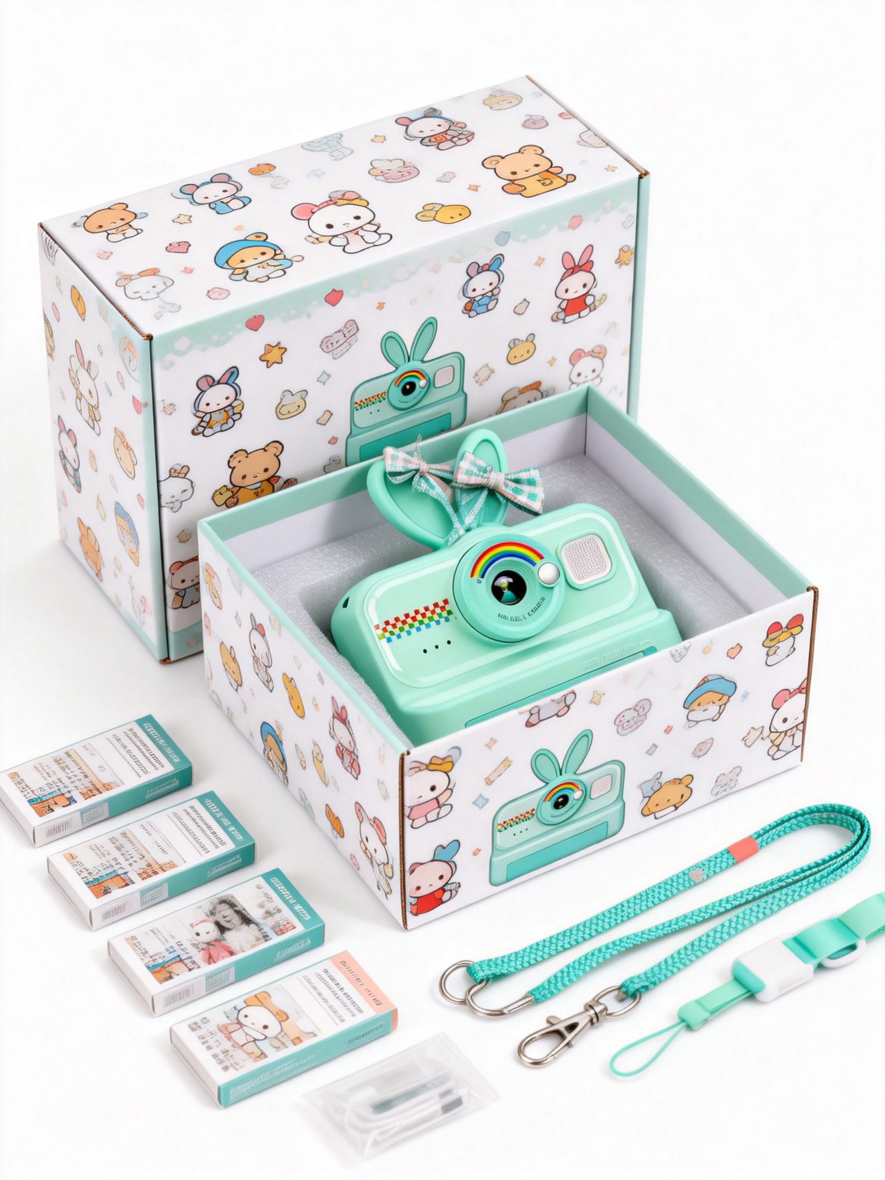 Kids Instant Print Camera, 1080P HD Kids Camera Instant Print with 3 Rolls Print Paper and 32GB Card for Boys and Girls Age 3 to 14, Pink