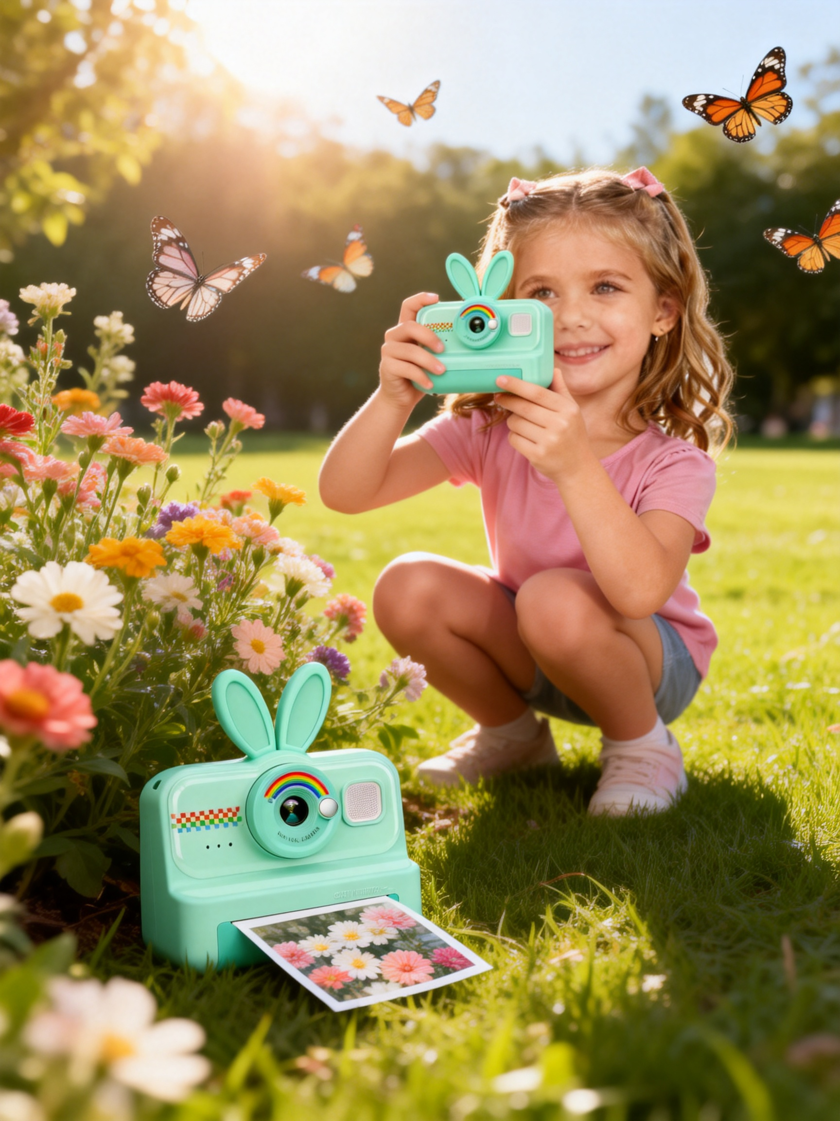 Kids Instant Print Camera, 1080P HD Kids Camera Instant Print with 3 Rolls Print Paper and 32GB Card for Boys and Girls Age 3 to 14, Pink