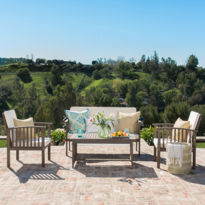 4PC Chat Sets Ourdoor Patio Furniture Sets Outdoor Sofa