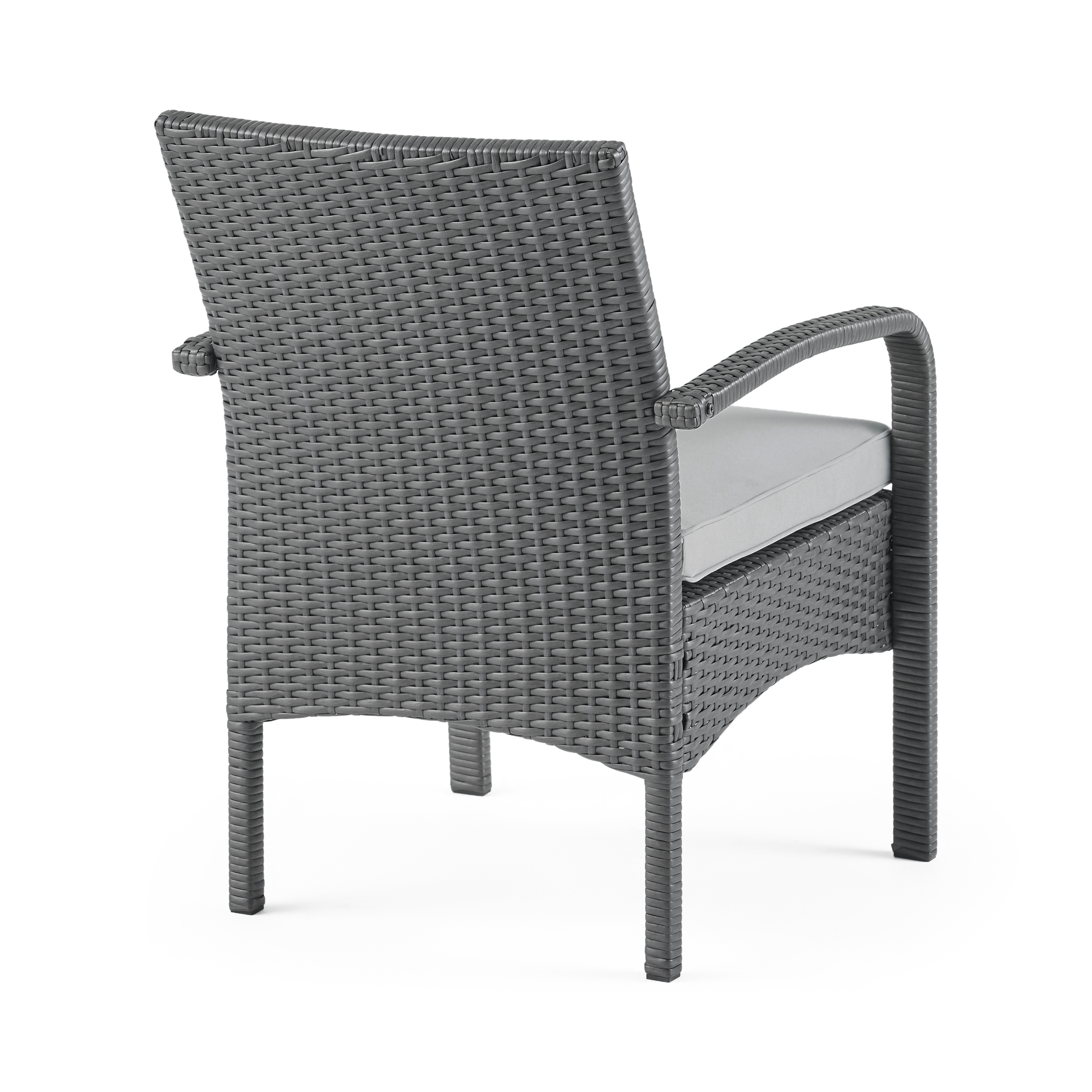 4-Piece Brown PE Rattan Wicker Chat Set All-Weather Outdoor Conversation Set with Heavy-Duty Rust-Resistant Iron Frame UV-Protected Fade-Resistant Waterproof Cushions Compact for Small Space Apartment Balcony or Patio