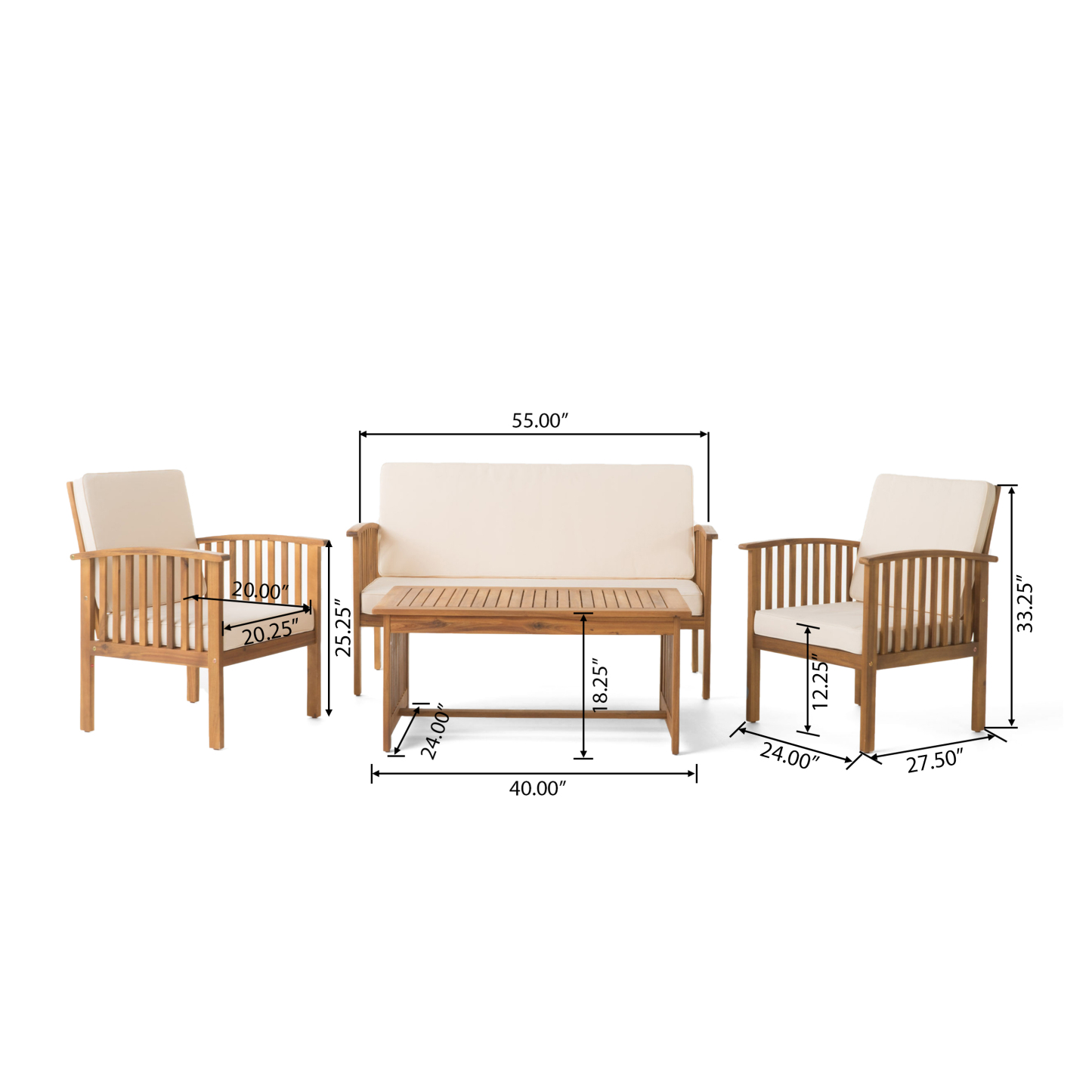 4PC Chat Set Outdoor Furniture Ourdoor Sofa Furniture Sets