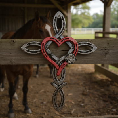 ❤️Natural Horseshoe Cross With Heart