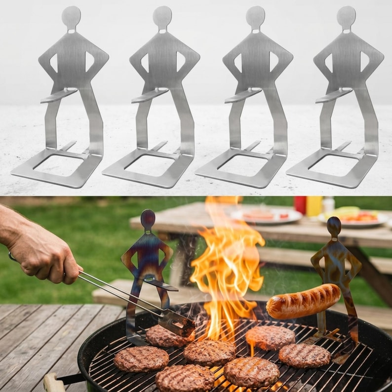 Funny BBQ Man HotDog Holders, Woman Or Man Shaped Sausage Holders, Barbeque Lover Gift, Hotdog Cooker, Grill Accessories, BBQ Tool Gift