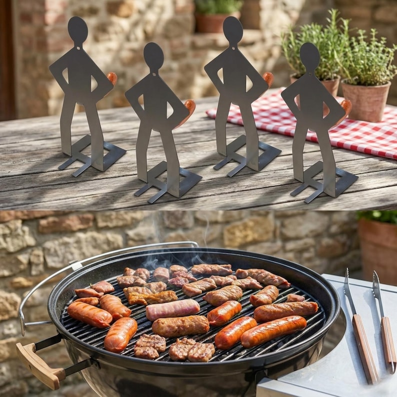 Funny BBQ Man HotDog Holders, Woman Or Man Shaped Sausage Holders, Barbeque Lover Gift, Hotdog Cooker, Grill Accessories, BBQ Tool Gift
