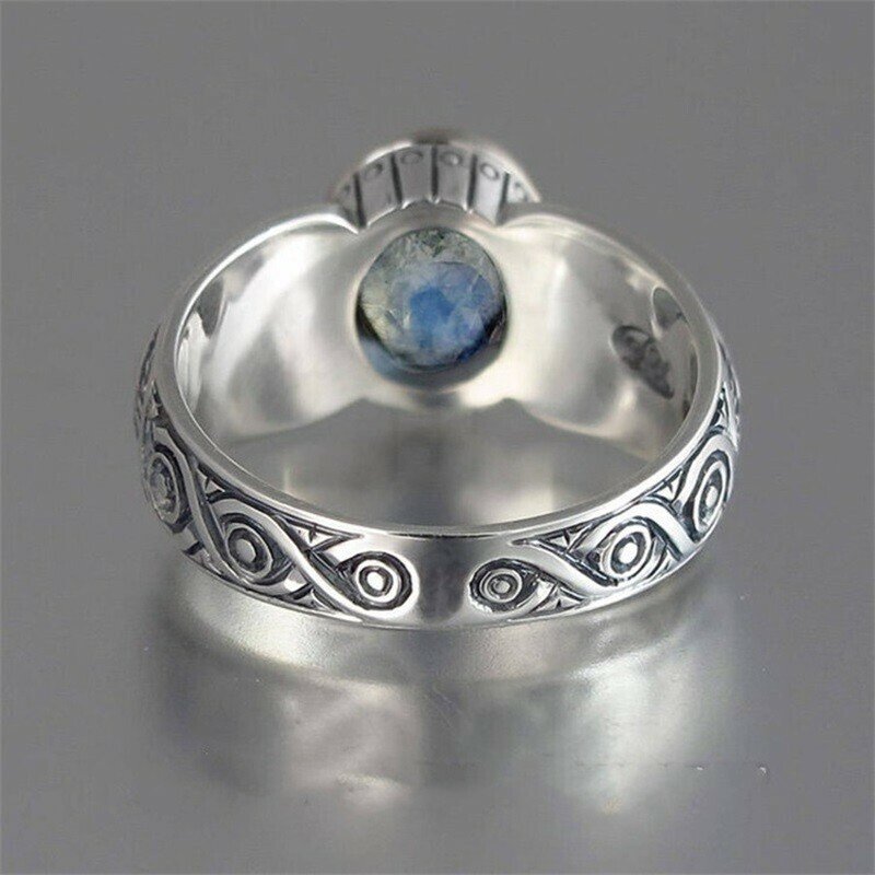 Guardian Angel Moonstone Silver Ring