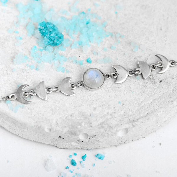 Moon Phase Moonstone Bracelet
