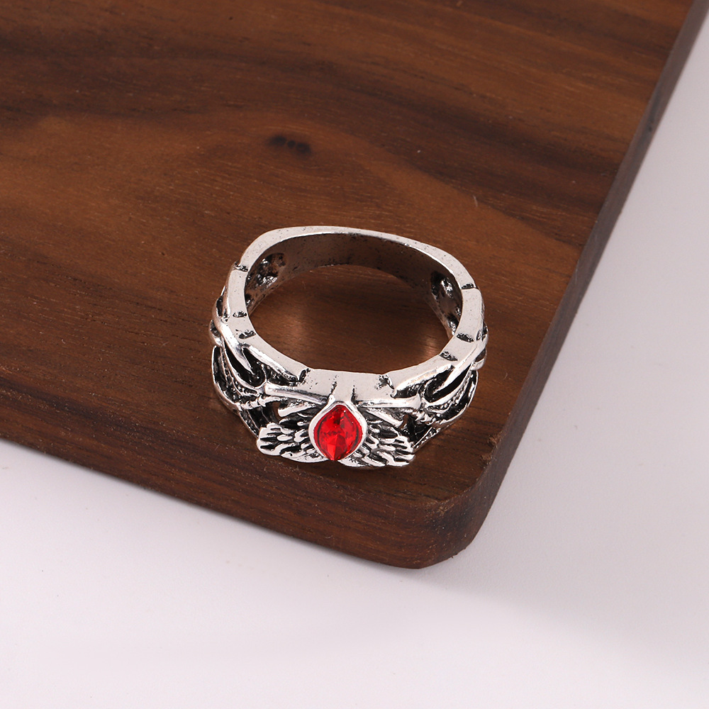 925 Sterling Silver Bohemian Openwork Carved Turquoise Ring