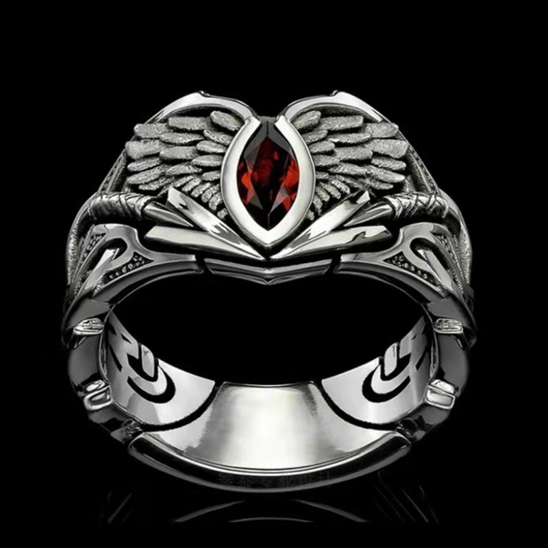 925 Sterling Silver Bohemian Openwork Carved Turquoise Ring
