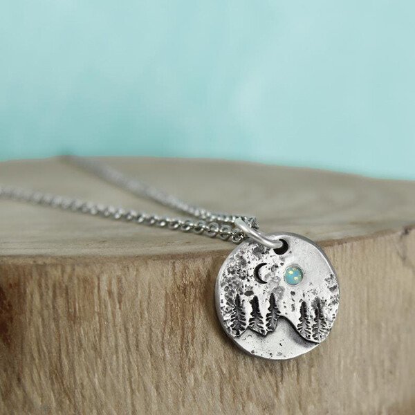 Mountain Necklace  Moonlight Necklace  Nature Necklace