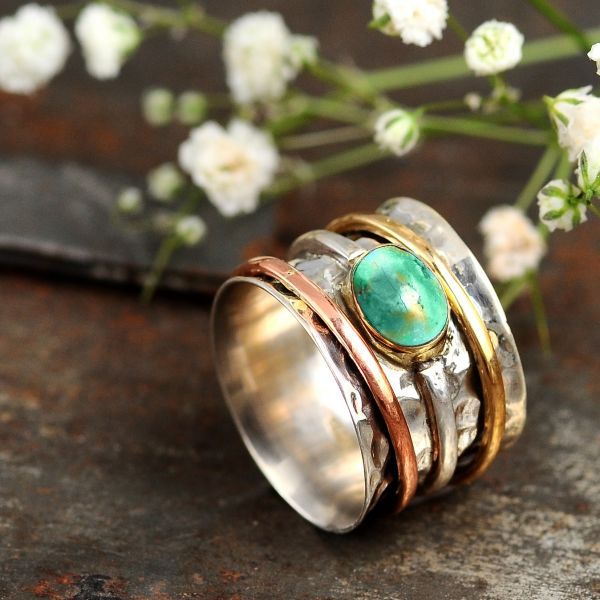 Chunky Moonstone Meditation Silver Ring