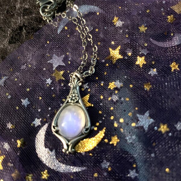 Sterling Silver Rainbow Moonstone Necklace
