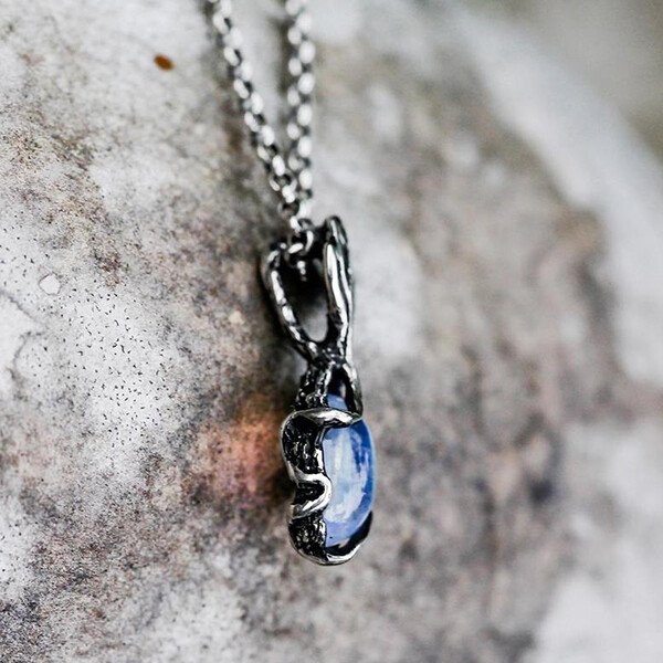 Natural Flower Moonstone Necklace