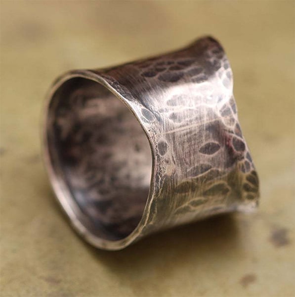 925 Bee Flower Butterfly Wide Band Ring