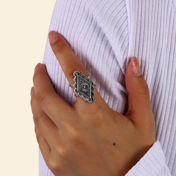Vintage Bohemian Totem Adjustable Ring