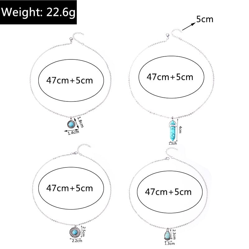 925 Turquoise Layered Drop Necklace
