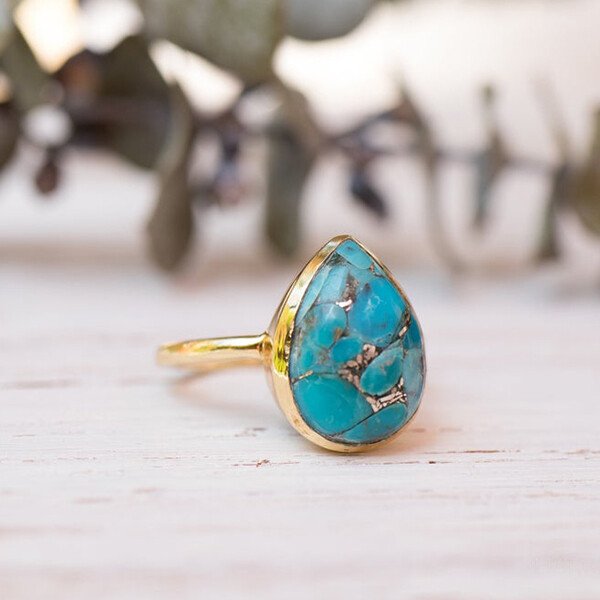 Turquoise Tear Drop Ring
