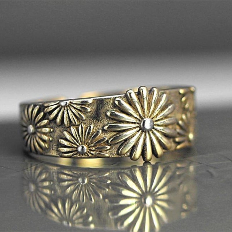925 Gold Daisy Ring