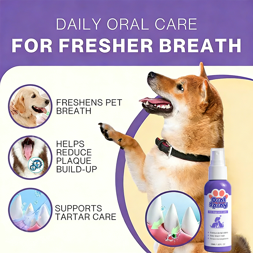 Velunax™ Pet Oral Spray ✅FDA Approved | Freshen Breath, Remove Tartar & Promote gum regeneration, stabilize teeth 🦷🦷