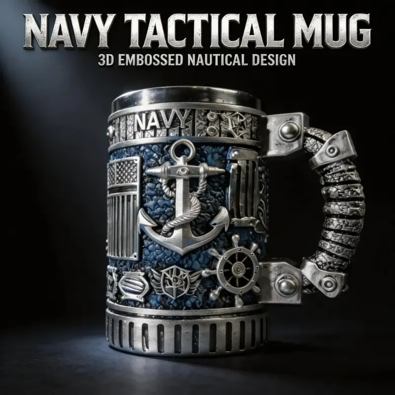 250th Anniversary Military 3D Mug, Commemorative Coffee Cup, Gift for Veteran & Military Fun Collectibles military beer stein