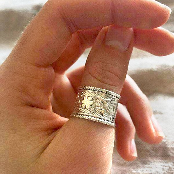 Handcrafted Boho Silver Ring