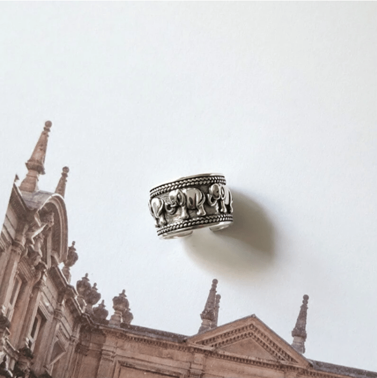 Elephant Sterling Silver Ring
