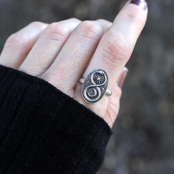 Vintage Silver Ouroboros Ring