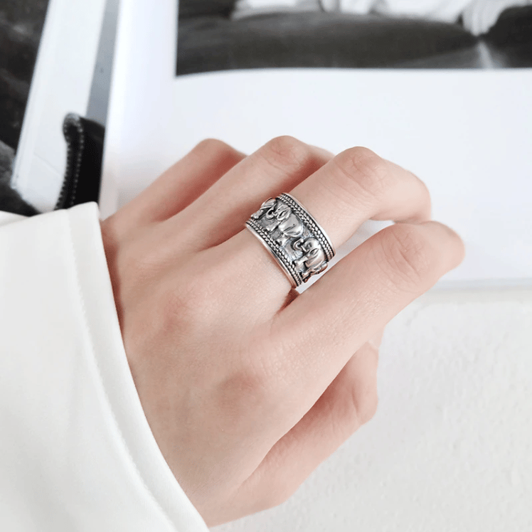 Elephant Sterling Silver Ring