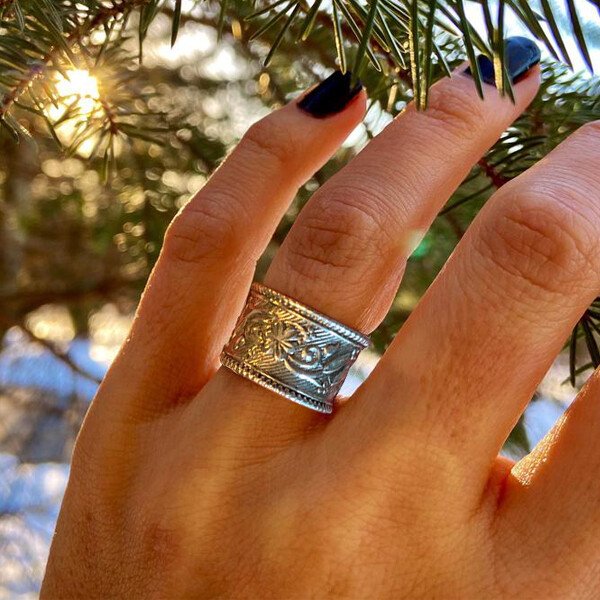 Handcrafted Boho Silver Ring
