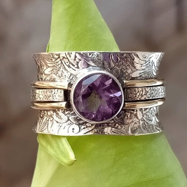 925 BohemianStyle  Crystal Meditation Ring