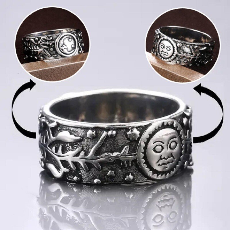 Silver Vintage Moon&Sun Ring🌕🌞