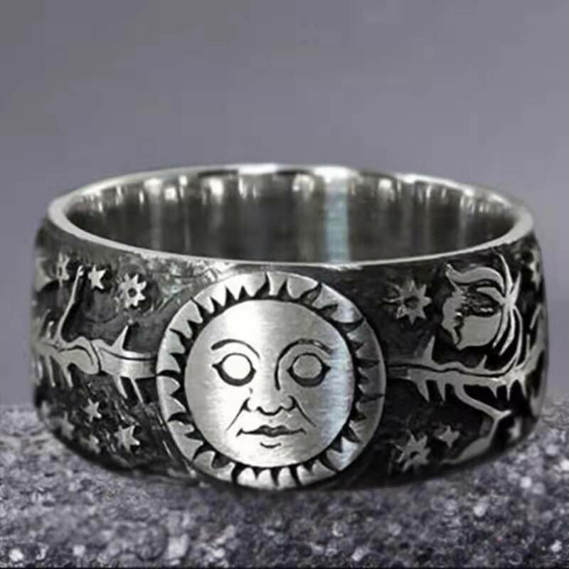Silver Vintage Moon&Sun Ring🌕🌞