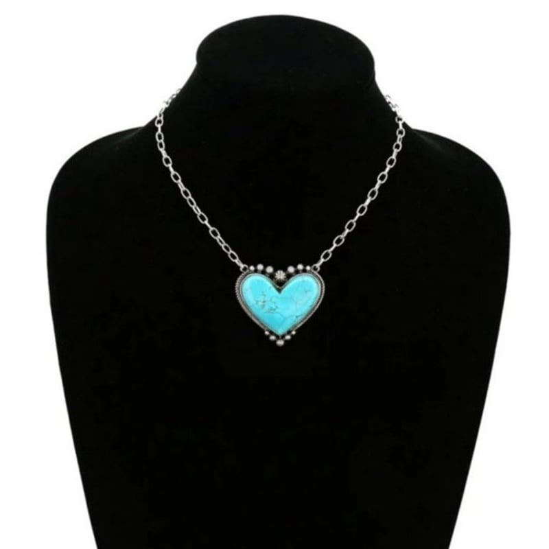 925 HeartShaped Turquoise Necklace
