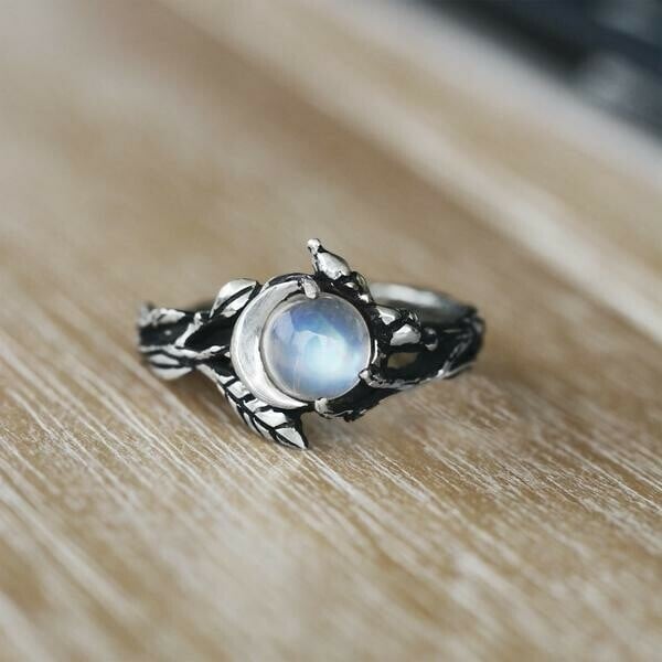 925 CELESTIAL MOONSTONE RING "LUNA"
